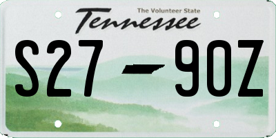 TN license plate S2790Z