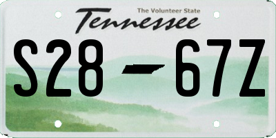 TN license plate S2867Z