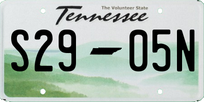 TN license plate S2905N