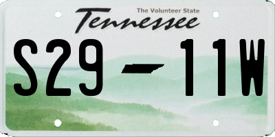 TN license plate S2911W