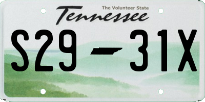 TN license plate S2931X