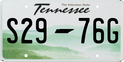 TN license plate S2976G
