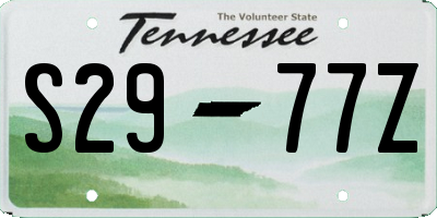 TN license plate S2977Z