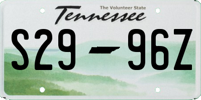 TN license plate S2996Z