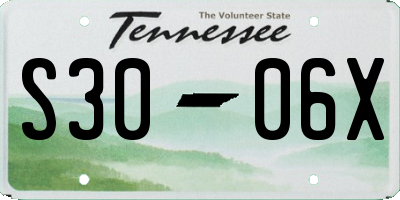 TN license plate S3006X