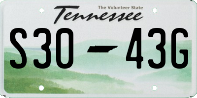 TN license plate S3043G