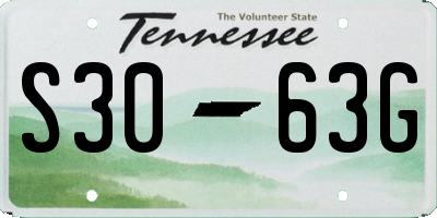 TN license plate S3063G