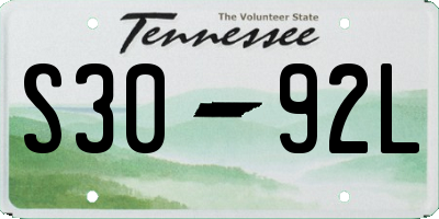 TN license plate S3092L