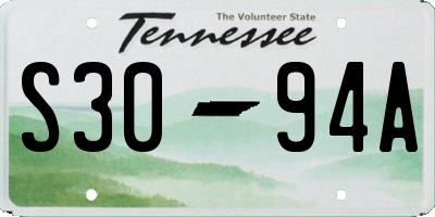 TN license plate S3094A