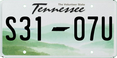TN license plate S3107U