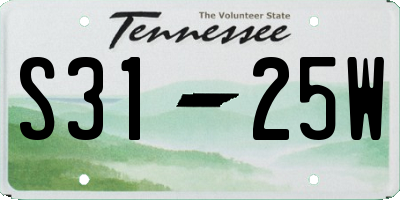 TN license plate S3125W