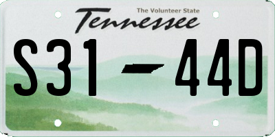 TN license plate S3144D