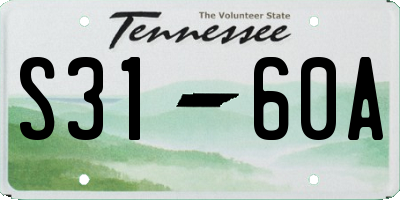 TN license plate S3160A
