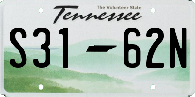 TN license plate S3162N