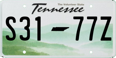 TN license plate S3177Z