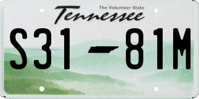 TN license plate S3181M
