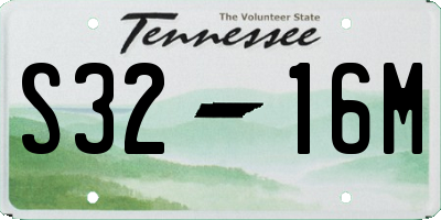 TN license plate S3216M