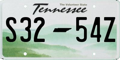 TN license plate S3254Z