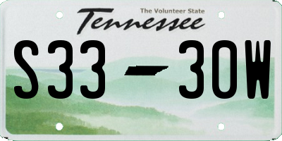 TN license plate S3330W