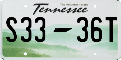 TN license plate S3336T