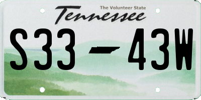 TN license plate S3343W