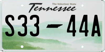 TN license plate S3344A