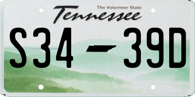 TN license plate S3439D