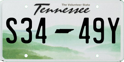TN license plate S3449Y
