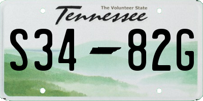 TN license plate S3482G