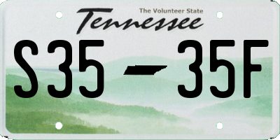 TN license plate S3535F