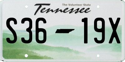 TN license plate S3619X