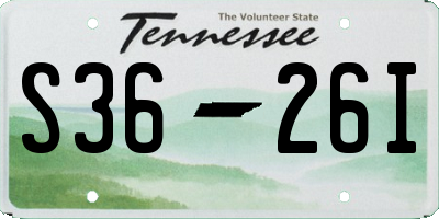 TN license plate S3626I