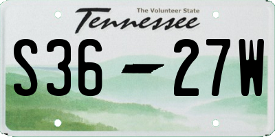 TN license plate S3627W