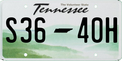 TN license plate S3640H