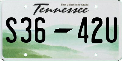 TN license plate S3642U
