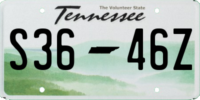 TN license plate S3646Z