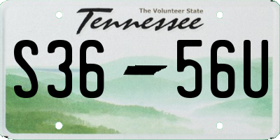 TN license plate S3656U