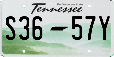 TN license plate S3657Y