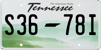 TN license plate S3678I