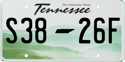 TN license plate S3826F