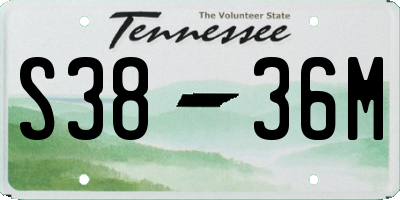 TN license plate S3836M
