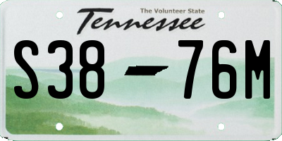 TN license plate S3876M