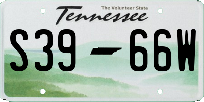 TN license plate S3966W