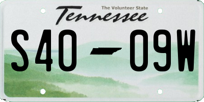 TN license plate S4009W