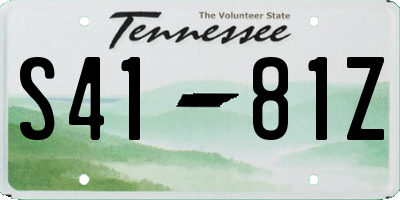 TN license plate S4181Z