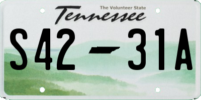TN license plate S4231A