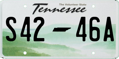 TN license plate S4246A