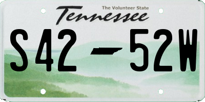 TN license plate S4252W