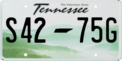 TN license plate S4275G
