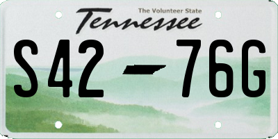 TN license plate S4276G